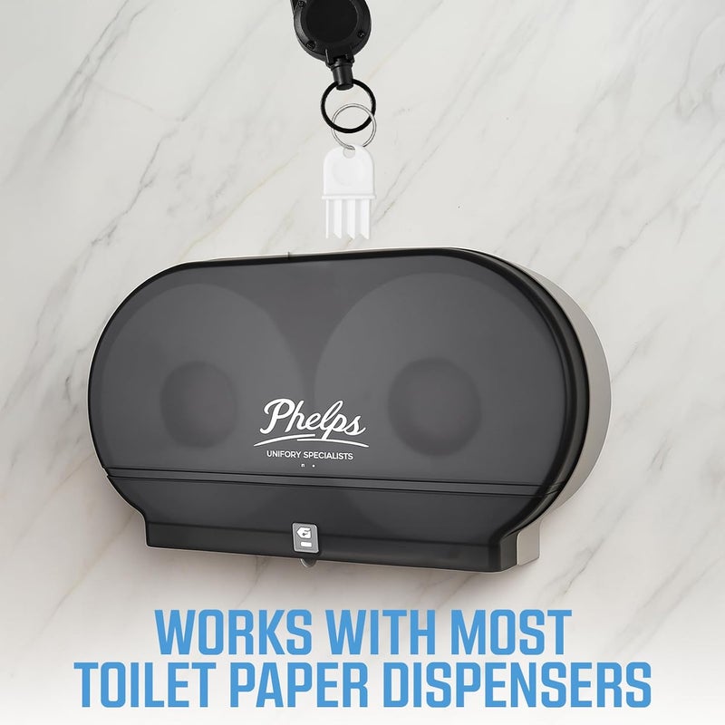 LVAP Waffle x 10pcs + Retractable Key Chain - Heavy Duty - Universal Hard Plastic Waffle Toilet Paper Dispenser Key Replacement for Janitors Maintenance Professionals - Image 3